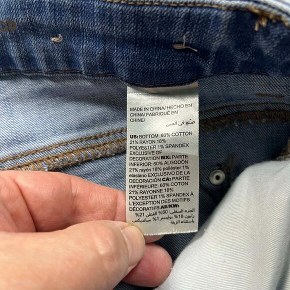 Chico’s Jeans Women 2 So Slimming Girlfriend Crop Blue Stretch Denim Side Trim - Picture 4 of 8